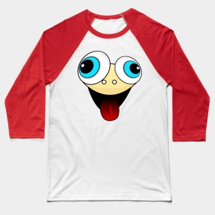 Outer Space Funny Face Cartoon Emoji Baseball T-Shirt